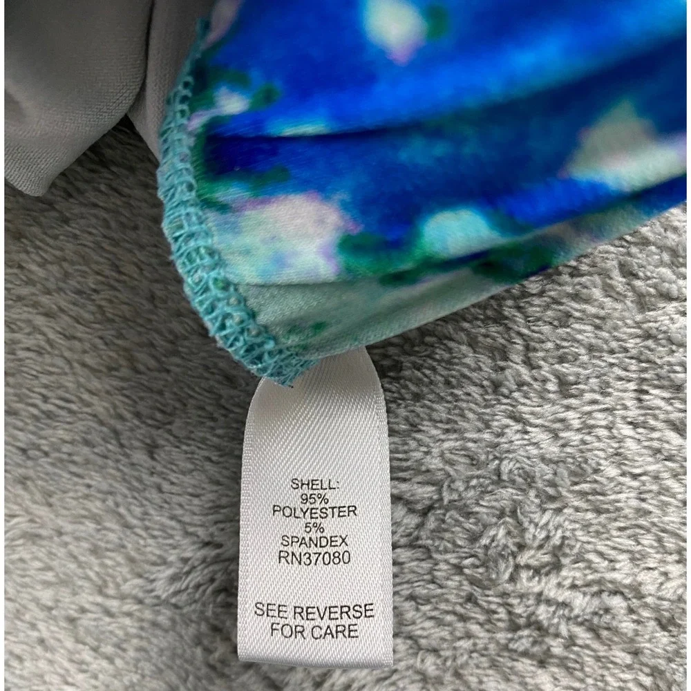 Cato Womens Plus 18/20W Blue Green Purple Tie Dye Jersey Knit Maxi Skirt